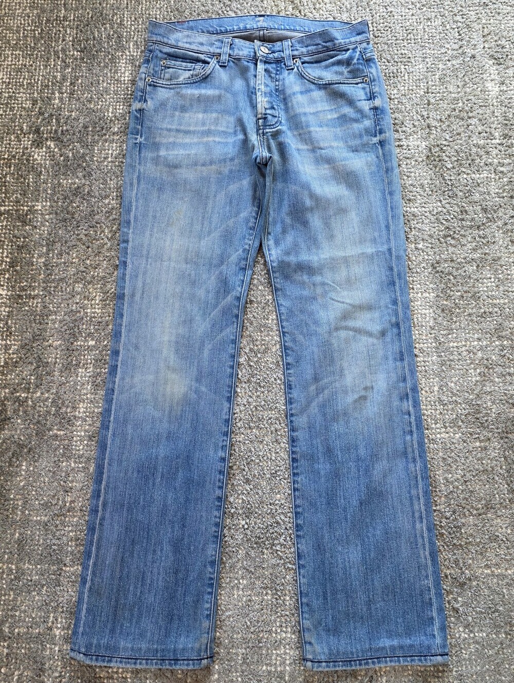 7 For All Mankind Standard Jeans Mens 30x32 USA Made Button Fly Stretch Y2K